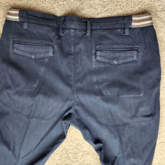 ELEVENTY Mens Pleated Straight Leg Pants Stretch Starched Designer Size 38x30 - Picture 6 of 11